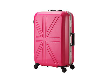 Bagage rose de PC d'ABS de filles d'OEM, ensemble de bagage d'ABS avec la copie britannique de drapeau