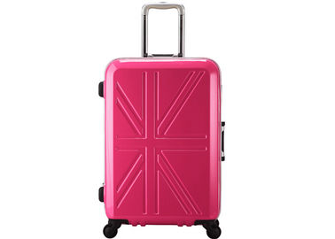 Bagage rose de PC d'ABS de filles d'OEM, ensemble de bagage d'ABS avec la copie britannique de drapeau