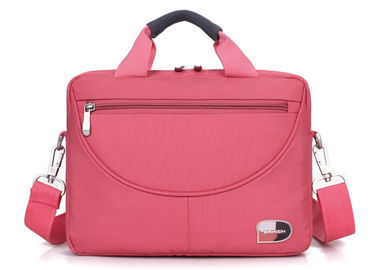 Water resistant nylon fabric ladies laptop messenger bag with front zipped pocket