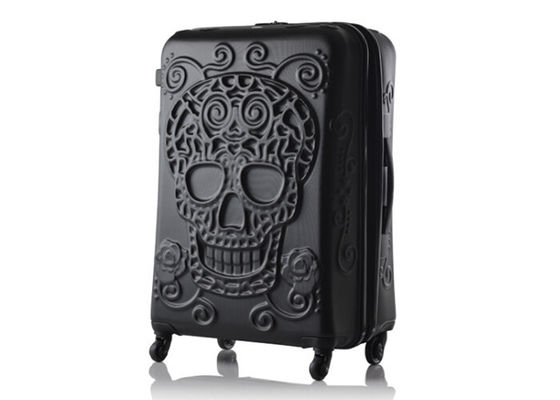 Durable ABS luggage set with 150D full lining , skeleton printed abs trolley bag