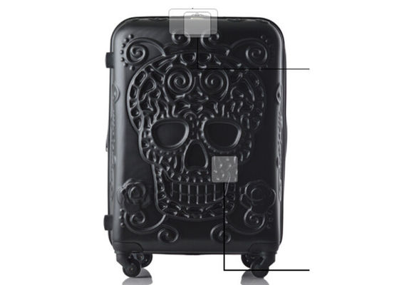 Durable ABS luggage set with 150D full lining , skeleton printed abs trolley bag