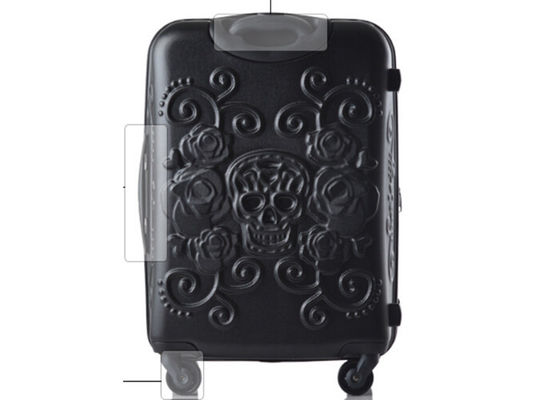 Durable ABS luggage set with 150D full lining , skeleton printed abs trolley bag